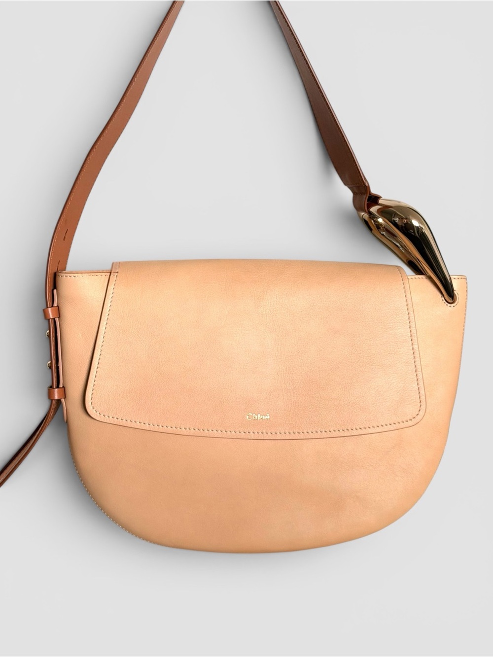 Chloe Kiss Sandy Beige Leather Hobo Bag
